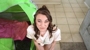 Young brunette Rose Carter gets fucked in a tent