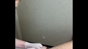 Very deep depilation of the penis to the client