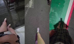 Shemale Ting Xuan gets drenched outdoor peeing in hardcore compilation