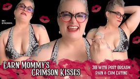 Earn step-Mommy Crimson Kisses: JOI with Post Orgasm Pain, CEI, Red Lipstick Kissing, Mature MiLF Domme OctoGoddess 1080