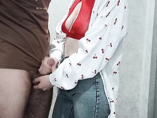 hawt stepmom jerks off stepson's weenie