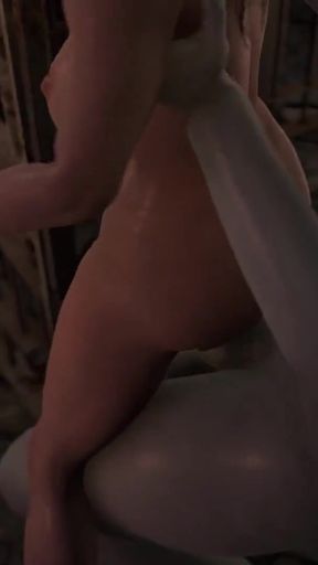 Emotional moment from &quot;DesireSFM - Lady Dimitrescu fucks her housemaid - Futanari fucks female&quot;