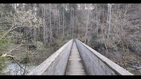 Horny French Twink Is Jerking off Outside on a Bridge