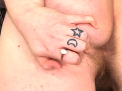 Busty Redhead MILF in a Corset Plays Solo