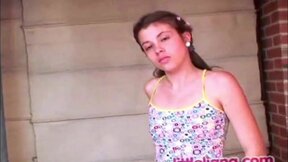 ”Little Liana show natural tits & rubbing muff”