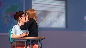 Car Toon And French Teacher In Sneaky Link With My Summertime Saga Gameplay)