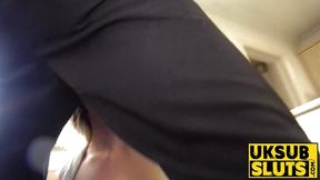 UKSubSluts com - Submissive slut receives deepthroat and creampie from dominant master