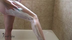 Pregnant Sudsy Shower Shave