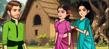 Secret Affair - Busty girls gives cartoon blowjob to big dicked boyfriend