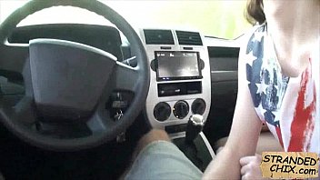 Teen stranded sucks dick for a ride home Tali Dava.2.3