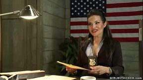 Corrupted shemale cop fucks man