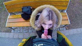 Eva Elfie In Cute teen 18+ Swallows Cum For Cash - Public Blowjob In The Park By