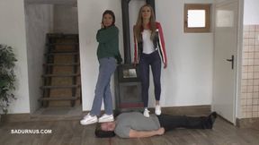 Mistresses Natasa and Tatjana love the trampling