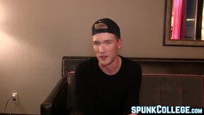 Naughty  gentleman tugging cock while playing anally