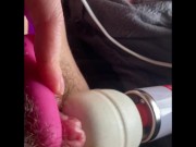 Smush my pumped FtM cock between 2 vibrators
