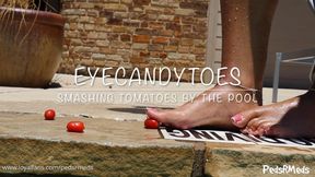 EyeCandyToes Smashing Tomatoes by the Pool