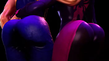 Juri &amp_ Chun li shake their giant asses