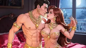Hot Cartoon Couple Romantic Night Passion Compilation - Gold Jewelry Sensual Animated Love