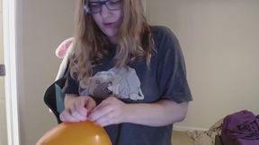 Pixie Blowing up 40 balloons 1 pop unedited