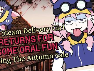 [F4A] Steam Delivery Beauty Returns For Blow job Joy During the Steam Autumn Sale [Futa] [Deepthroat]