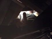 Almost Caught! Handsfree Cumshot at Work