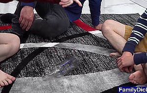 Horny old stepdad have a three way blowjob with twinks