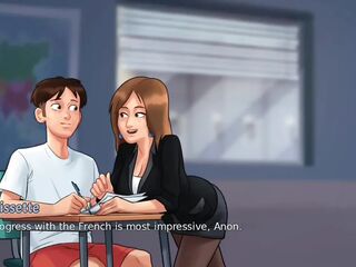 Miss bissette teaches Anon French kiss - summer time saga gameplay