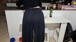 Asking his stepmother for help so he can cum.