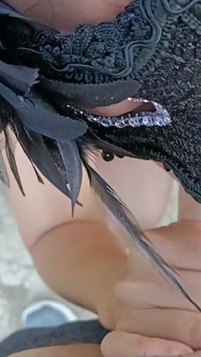 WMAF couple's Risky Outdoor Blowjob   Clip 3