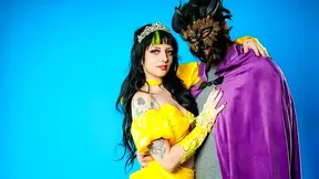 Curvy chick gets absolutely fucked after weird masked dude crashes her slutty Halloween party setup