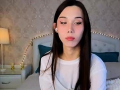 Shemale tranny enjoying solo masturbation