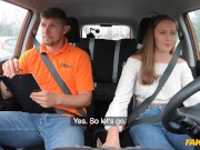 She offers me her PERFECT TITS to give her a driving test pass - Fake Driving School