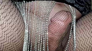 Dani_Leg Cums Big Load in Sexy Black Fishnet