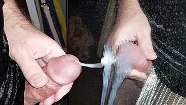 Dani_Leg Cums Big Load in Sexy Black Fishnet