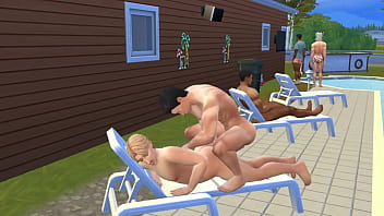 Owen and Jake Frat Bro Pool Party Fuck Sims 4 Wicked Whims