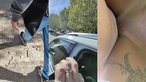 sextape , une baise exhib sur un parking en pleine journee d un magasin ...