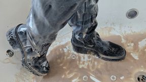 Princess mess, play and clean her Zara leather boots