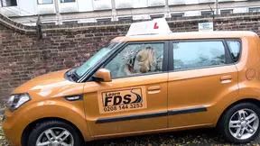 Sex Driving School Big tits Spanish learner loves sucking