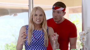 FAMILY STROKES Hot Sarah Vandella hammered by stepbro in taboo foursome