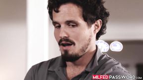 ”Very big boobed stepmom Casca Akashova endures a fat prick penetrating her bald cun”