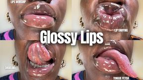 Glossy Lips , Lips & Tongue Worship POV - Sniffing - Braces - Ebony - Ebonylips - Tongue - Drooling - Spitfetish - Kissing - Biglips - Lipsworship - Lipsmelling