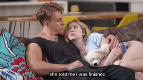 Blonde stepdaughter gets comforted by stepdad’s thick cock