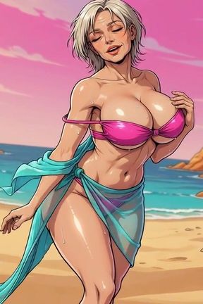 Sexy Big Boob MILFs at Beach