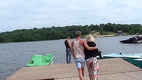 Autumn & Grace & Molly & Olie & Savannah in outdoors lesbian sex video with cute college girls
