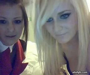 Two filthy and young white bitches on webcam flashing