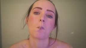 Sexy Close Up Cute Smoking Session - Petite Redhead Lip Tease