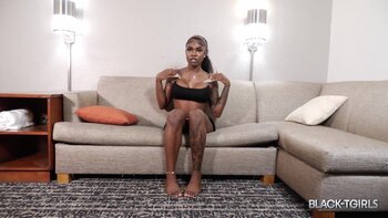 Sultry Sparkle's Solo Delight: Curvy Black TGirl Masturbation