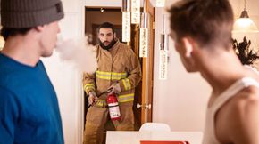 Twinks set off the smoke detector by accident