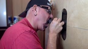 Timid Guy Gets Gloryhole Blow Job