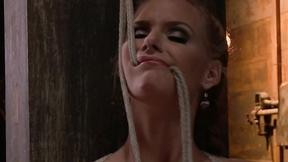 ”Rough anal fuck for bound blonde”